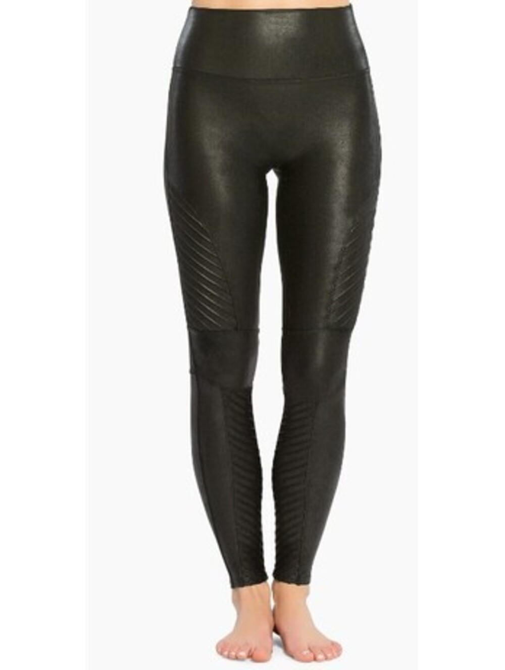 Spanx Faux Leather Moto Leggings In Black - Women's XL